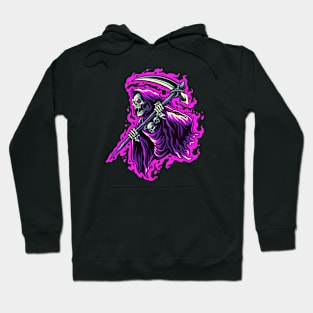 Fiery Grim Reaper on the Attack Hoodie